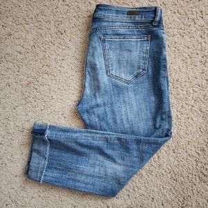 Kut From the Kloth Amy Crop Straight Leg Denim Medium Wash Mid Rise Jeans10